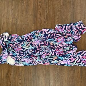 Lilly Pulitzer Pink and Blue Leaf Print Garment